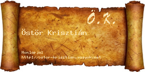 Östör Krisztián névjegykártya